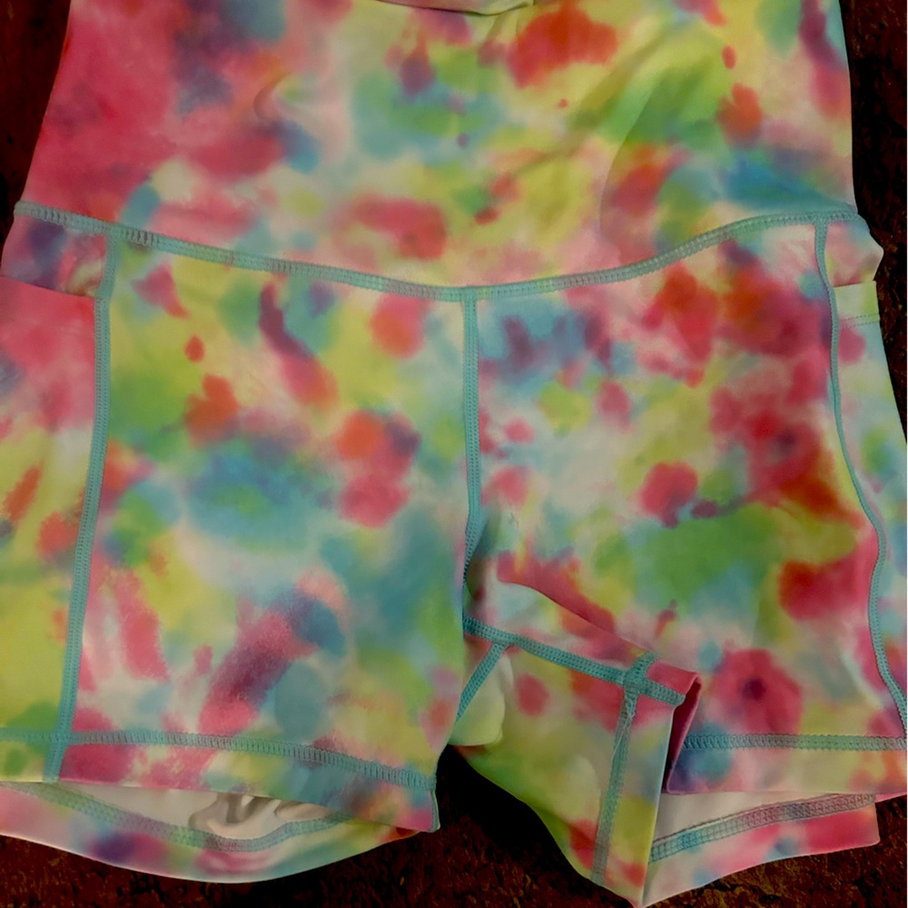 Feed me fight me tye dye shorts.